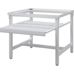 Sockel för tvättmaskin med utdragbar hylla vit