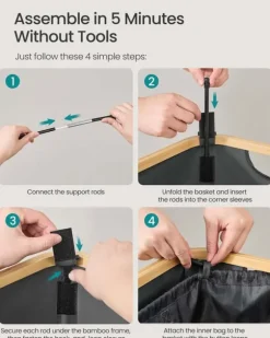 SONGMICS insamlingsbehållare för pantflaskor 95 L skiffergrå-naturbeige