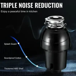 Sophantagning 1,25 hk, kontinuerlig matavfallshantering, 4060 RPM, EZ Connect, effektiv avfallshantering, hållbar design