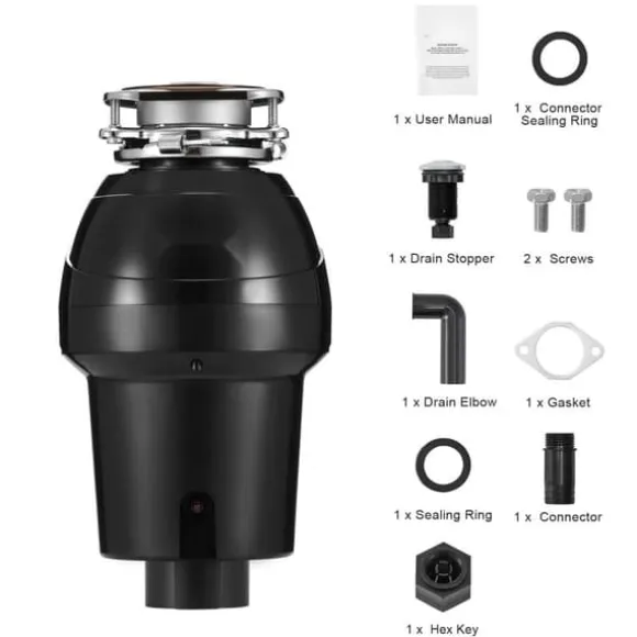 Sophantagning 1,25 hk, kontinuerlig matavfallshantering, 4060 RPM, EZ Connect, effektiv avfallshantering, hållbar design