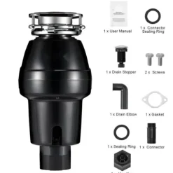 Sophantering 3/4 HP, 3600 RPM, kontinuerlig matavfallshantering, energieffektiv, tyst drift, enkel installation