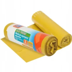 Soppåsar av plast, gula för sortering, 120 liter