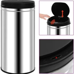 Soptunna med automatisk sensor 70 L rostfritt stål