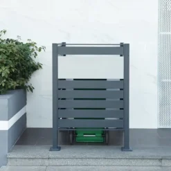 Soptunnesskydd Uusikaupunki 120x91x91 cm silver [en.casa]