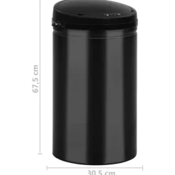 Soptunnor & papperskorgar - Living Soptunna med automatisk sensor 40 L kolstål svart