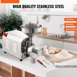 Spannmålskvarn 3000W, kraftfull spannmålsslipmaskin för livsmedelsbearbetning, effektiv för hem och kommersiellt bruk