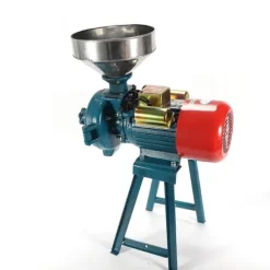 Spannmålskvarn 2200W 220V, elektrisk för torrt spannmål/ris/majs, med tratt, EU-kontakt, orange