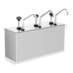 Såsdispenser, Rostfritt Stål, 3 Pumphuvuden,Silver