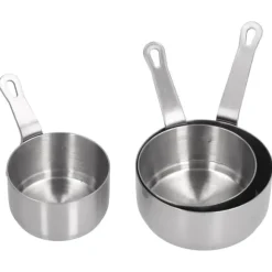 Såsfatset i rostfritt stål med handtag - 3 st, perfekt för kryddor, ketchup och aptitretare