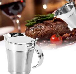 Såsskål med lock, 750 ml dubbelväggig såsskål, dubbelväggig isolerad såsskål i rostfritt stål, kastrull med lock för såser, gräddsåser, salladsdressin | CDON