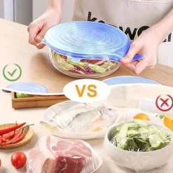 12st Couvercles Extensibles i Silikon Återanvändbara Matlock för Kopp Skål, i Kylskåp för Mikrovågsugn A200