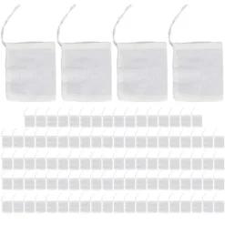 100st dragsko bomullspåsar 8cmx10cm Återanvändbart filter terester Miljövänlig tefilterpåse