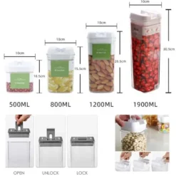 7st Förvaringsburkar – Lufttäta Burkar med Lock – Matförvaring