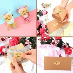 250st Kraftpapper Etiketter för Burkar, Presenter + Penna