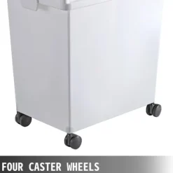 3st 25L mjölförvaringsbehållare med 4 hjul, genomskinligt skjutlock och skopa, förtjockat PP-material, bra tätning, bred applikation