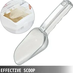 3st 25L mjölförvaringsbehållare med 4 hjul, genomskinligt skjutlock och skopa, förtjockat PP-material, bra tätning, bred applikation