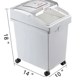 3st 25L mjölförvaringsbehållare med 4 hjul, genomskinligt skjutlock och skopa, förtjockat PP-material, bra tätning, bred applikation