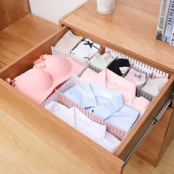 4st Lådavdelare Organizer Plast Lådförvaringsvägg Hem Justerbar klaff Vit Förlängd 47x7CM