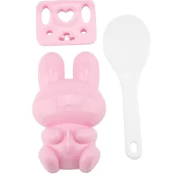 3st Livsmedelskvalitet PP Tecknad Kanin Modell Sushi Risform DIY Hantverk Onigiri Make Tool (Rosa)