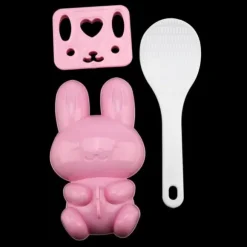 3st Livsmedelskvalitet PP Tecknad Kanin Modell Sushi Risform DIY Hantverk Onigiri Make Tool (Rosa)