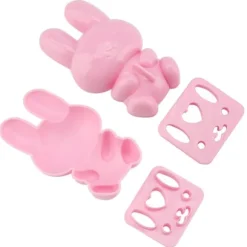 3st Livsmedelskvalitet PP Tecknad Kanin Modell Sushi Risform DIY Hantverk Onigiri Make Tool (Rosa)