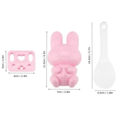 3st Livsmedelskvalitet PP Tecknad Kanin Modell Sushi Risform DIY Hantverk Onigiri Make Tool (Rosa)