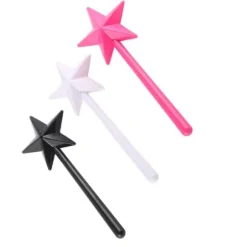 3st Magiska Salt Peppar Shakers Stjärnformade Trollstav Salt Peppar Shakers Magiska Stick Påfyllningsbara kryddor Kryddor Dispenser Rosa Svart Vit