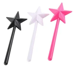 3st Magiska Salt Peppar Shakers Stjärnformade Trollstav Salt Peppar Shakers Magiska Stick Påfyllningsbara kryddor Kryddor Dispenser Rosa Svart Vit