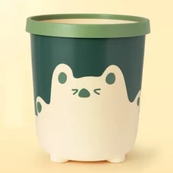 Söt papperskorg i björnmönster - stor kapacitet för badrum, sovrum, kök, vardagsrum (gul)