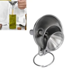 3st rostfritt stål trattfyllning flaskor Tratt Olja läcker separationstratt Integrerad vätskedispenser med cirkel