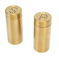 2st Salt Peppar kryddflaska Professionell 304 rostfritt stål kryddflaska för kök Camping Utomhusgrill Guld