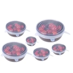 6st Silikon Fresh Bowl Cover Vit