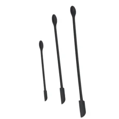 3st spatel livsmedelsklassad silikon med dubbelt huvud fruktsylt grädde Makeup spatel för kök Svart