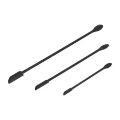 3st spatel livsmedelsklassad silikon med dubbelt huvud fruktsylt grädde Makeup spatel för kök Svart