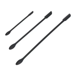 3st spatel livsmedelsklassad silikon med dubbelt huvud fruktsylt grädde Makeup spatel för kök Svart