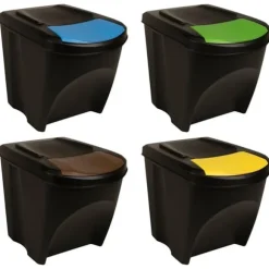 Staplingsbara soptunnor 4 st antracit 100 L