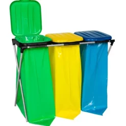 Stativhållare för 120L sopsäckar för segregering - 3 typer av avfall