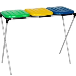 Stativhållare för 120L sopsäckar för segregering - 3 typer av avfall