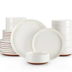 Stengodsservis, Solid Design, För 4 personer,Vit 24 Delar