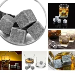 Steniskuber - ChangM - 9st - Naturlig täljsten - Återanvändbar - Förvaringspåse