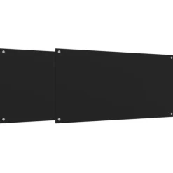 Stänkskydd 2 st svart 80x50 cm härdat glas