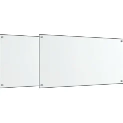 Stänkskydd 2 st transparent 80x50 cm härdat glas