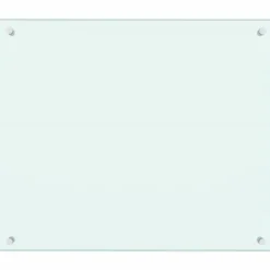 Stänkskydd i härdat glas - Värmebeständigt och reptåligt | Färg: Vit | Storlek: 70x60 cm