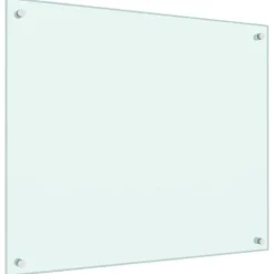 Stänkskydd i härdat glas - Värmebeständigt och reptåligt | Färg: Vit | Storlek: 70x60 cm