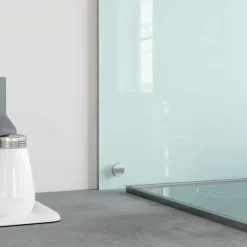 Stänkskydd i härdat glas - Värmebeständigt och reptåligt | Färg: Vit | Storlek: 70x60 cm