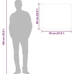 Stänkskydd i härdat glas - Värmebeständigt och reptåligt | Färg: Vit | Storlek: 70x60 cm