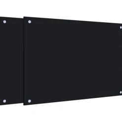 Stänkskydd i härdat glas 2-pack | Färg: Svart | Storlek: 70x50 cm