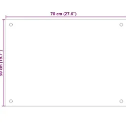 Stänkskydd i härdat glas 2-pack | Färg: Svart | Storlek: 70x50 cm