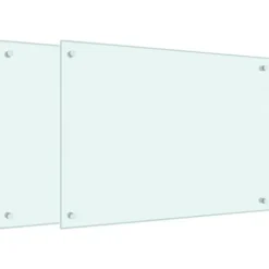 Stänkskydd 2-pack i härdat glas - Praktiskt & Dekorativt | Färg: Vit | Storlek: 70x50 cm