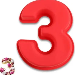 Stor Bakform Silikon Tårtform Siffra Nummer 3